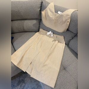 Banana Republic Tan Top and Skirt Ensemble new with tags attached!